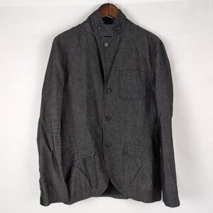 Armani Exchange Men's Gray/Black Blazer Jacket Lined Pockets Elbow Patch, Small